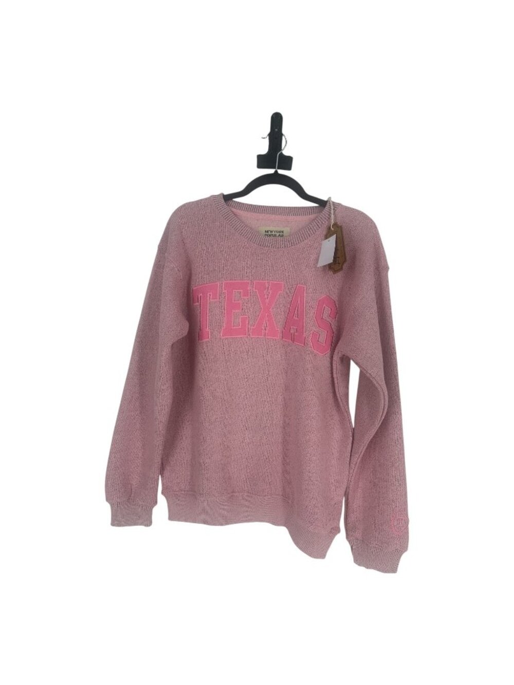 New York Popular Texas Sweatshirt Small Dusty Pink Varsity Crewneck Fleece